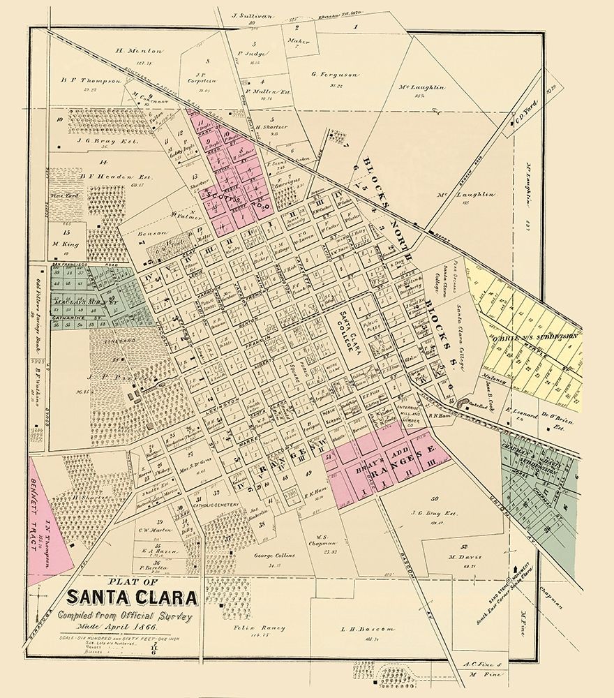 Santa Clara California Landowner - Thompson 1866