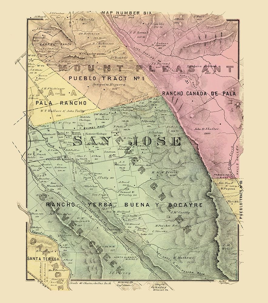 San Jose California Landowner - Thompson 1876