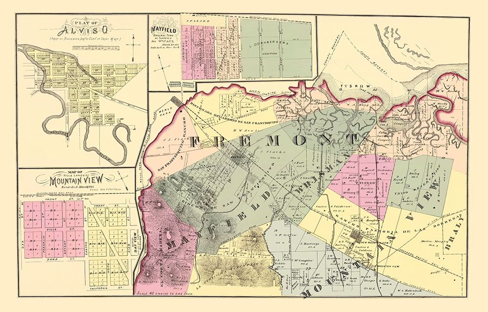 Fremont California Landowner - Thompson 1876