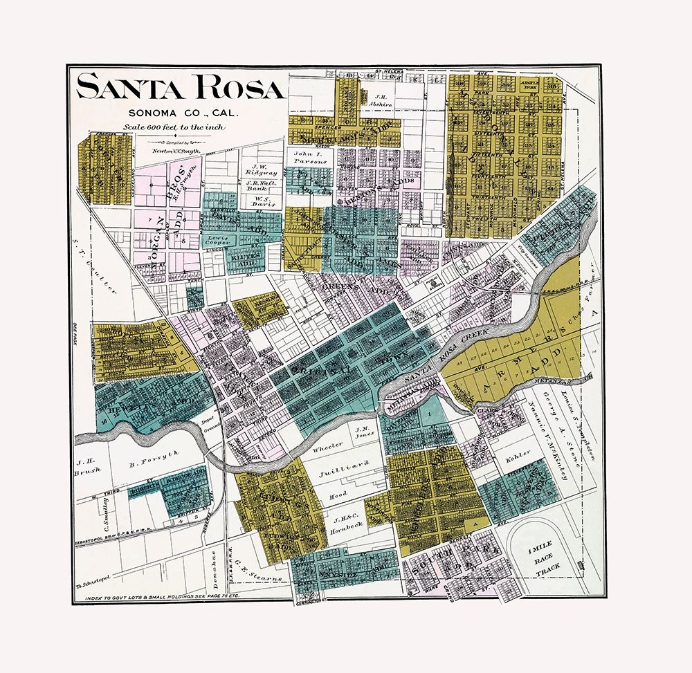 Santa Rosa California Landowner - Thompson 1877