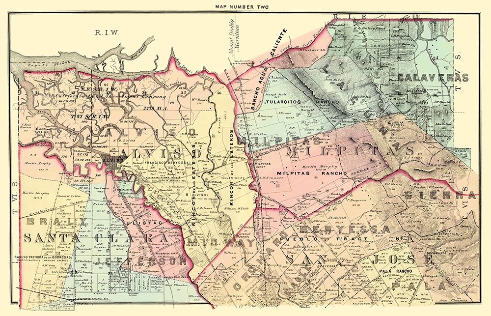 Santa Clara California Landowner - Thomas 1876
