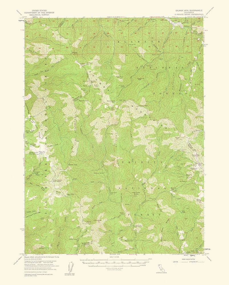 Salmon Mountains California Quad - USGS 1961
