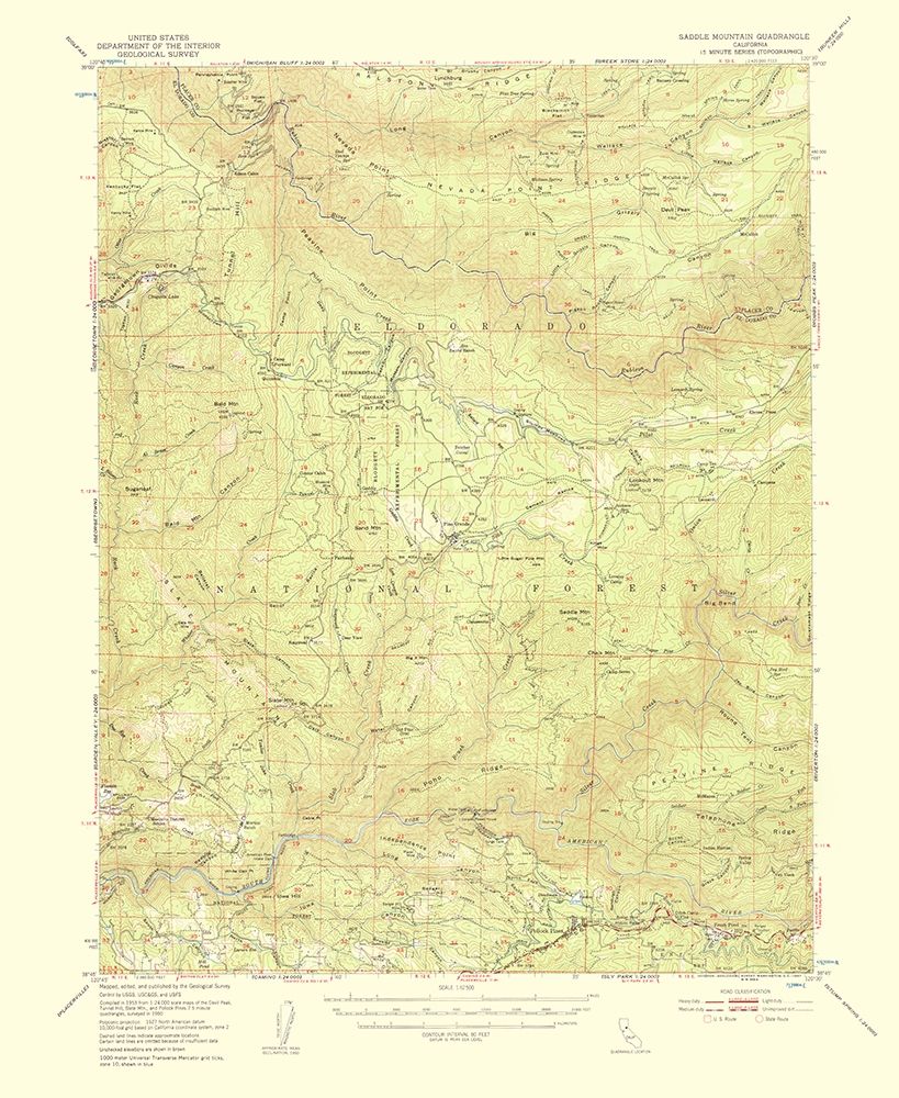 Saddle Mountains California Quad - USGS 1956