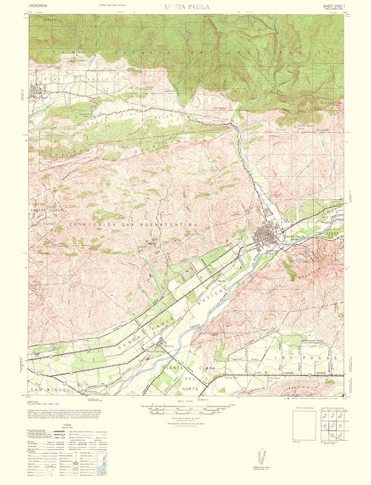 Santa Paula California Quad - USGS 1964