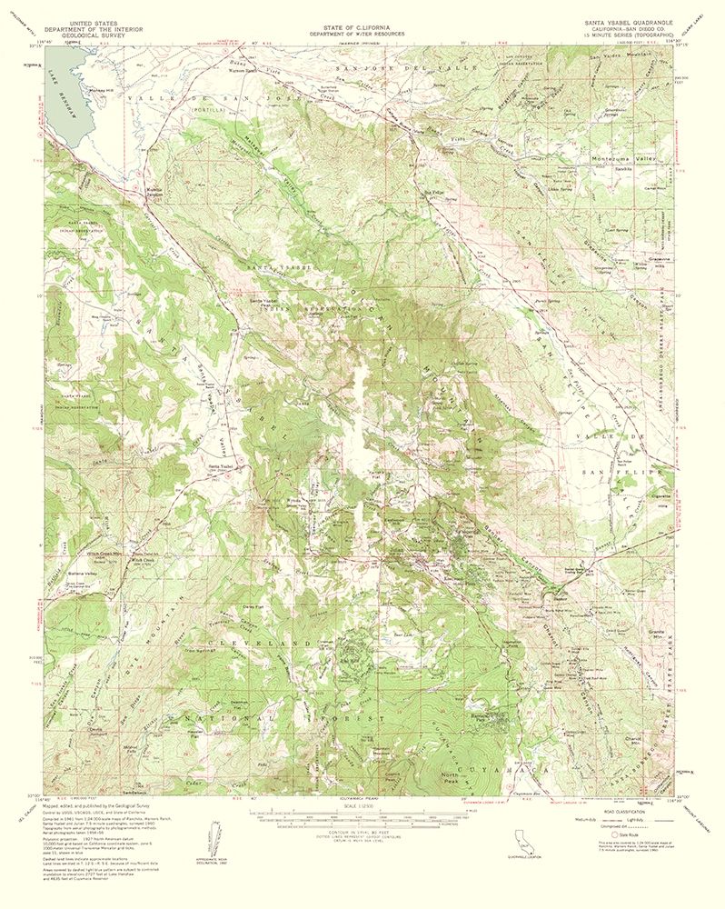 Santa Ysabel California Quad - USGS 1962