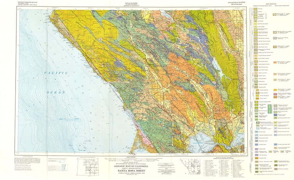 Santa Rosa Sheet California Mines - Koenig 1958