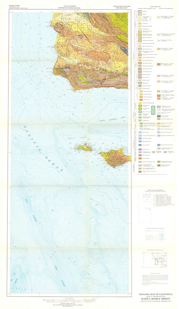 Santa Maria Sheet California Mines - Jennings 1955