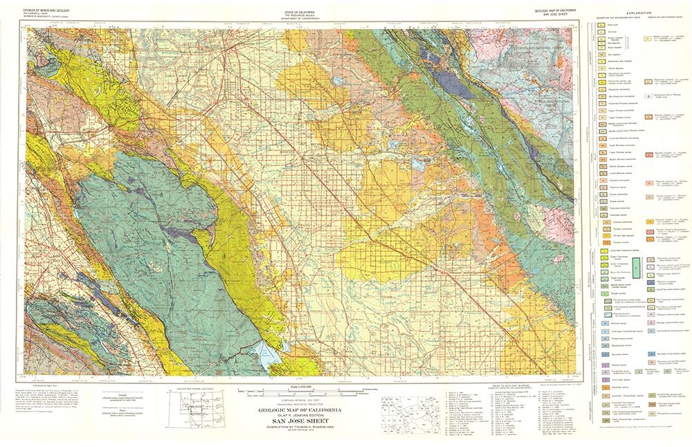 San Jose Sheet California Mines - Rogers 1962