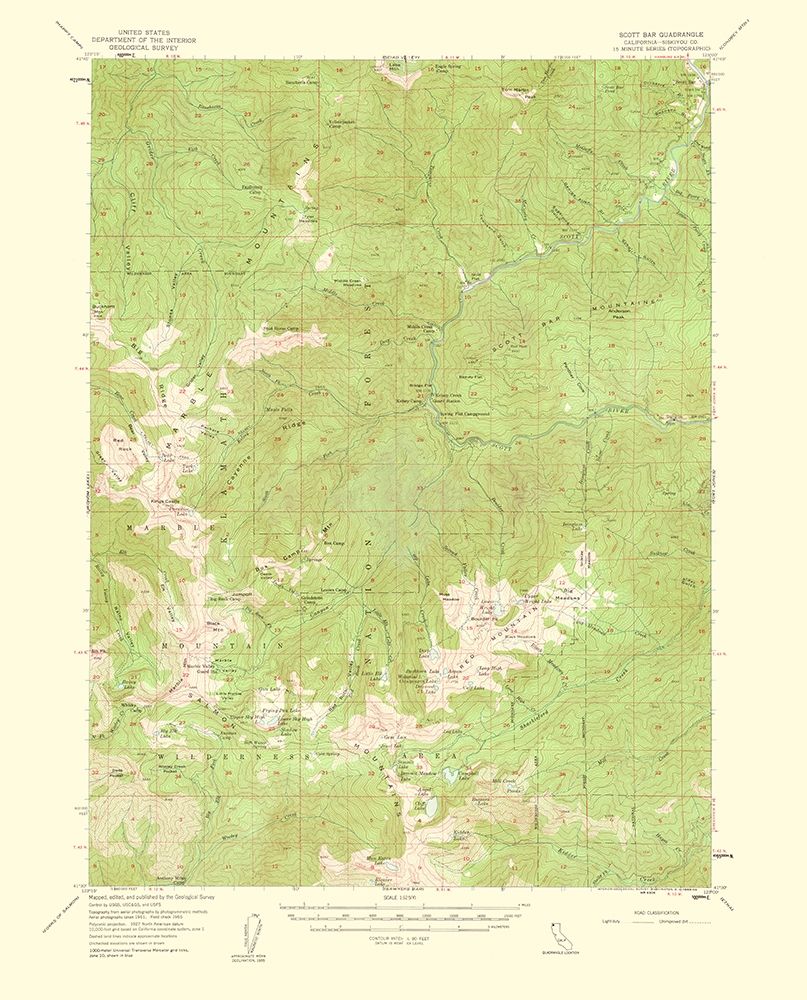Scott Bar California Quad - USGS 1956