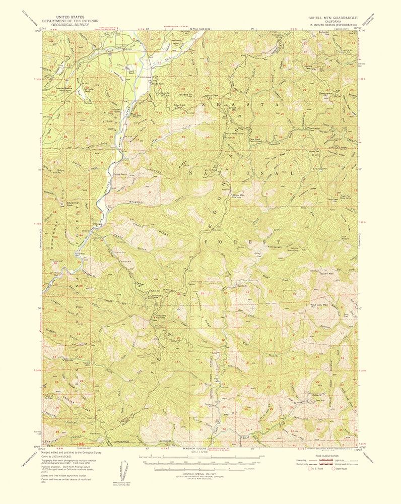 Schell Mountain California Quad - USGS 1956