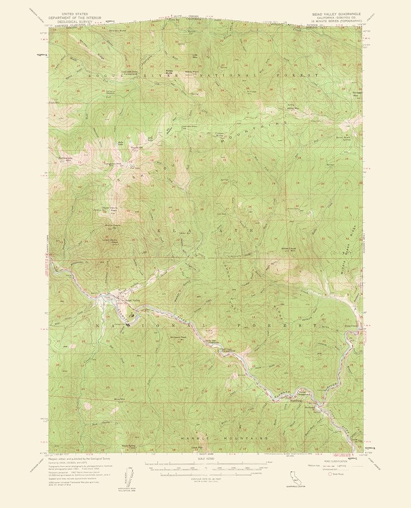 Seiad Valley California Quad - USGS 1962