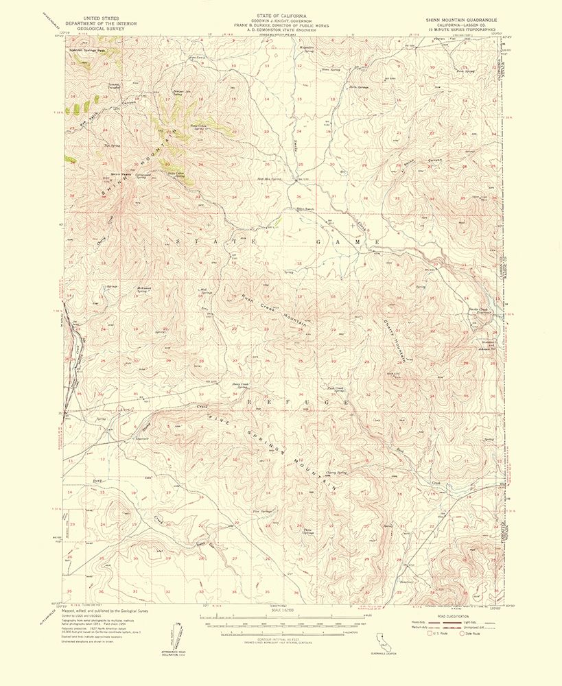 Shinn Mountain California Quad - USGS 1956