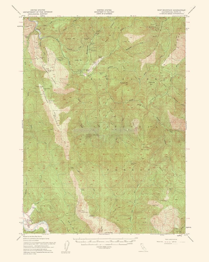 Ship Mountain California Quad - USGS 1962