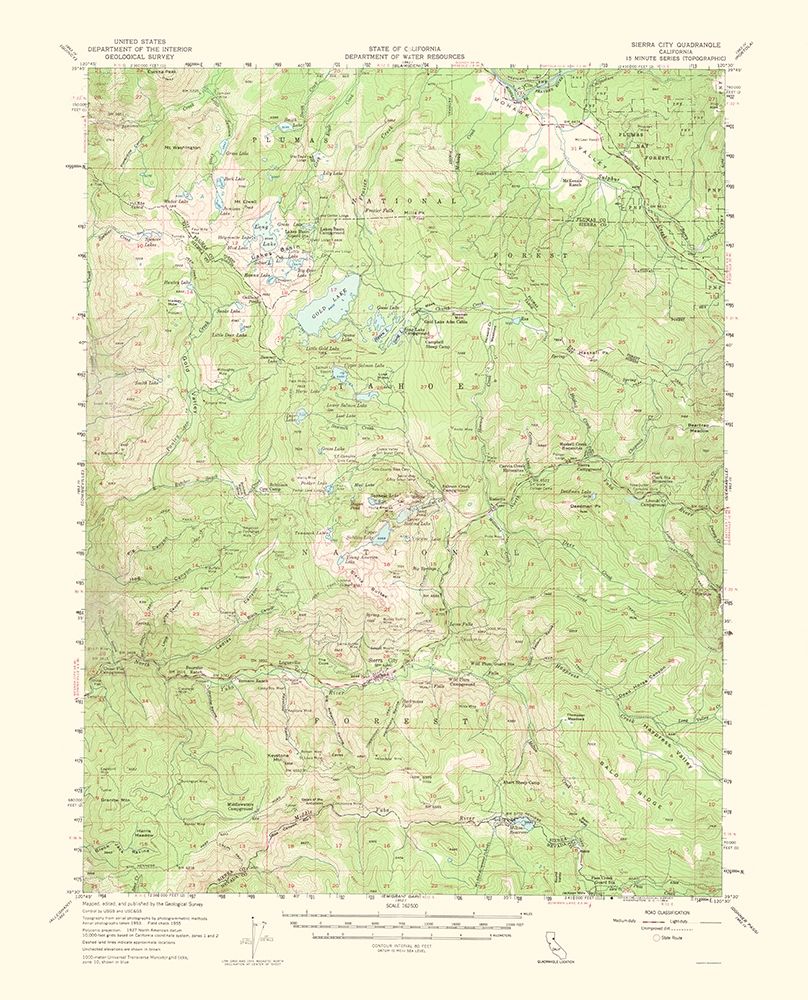 Sierra City California Quad - USGS 1955