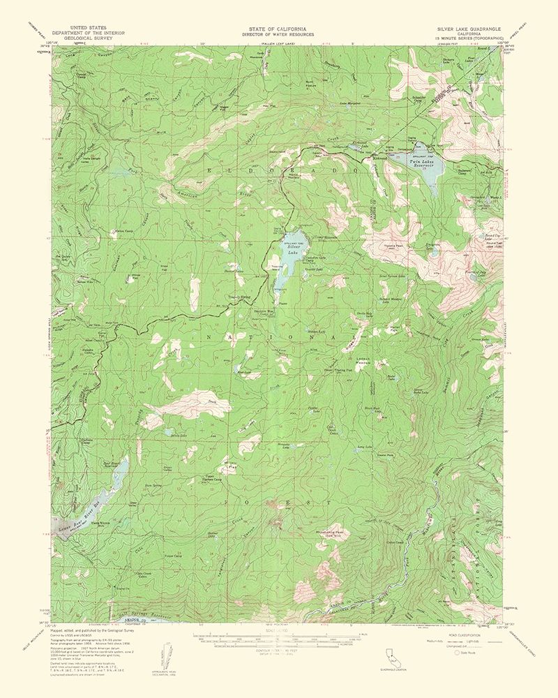 Silver Lake California Quad - USGS 1962