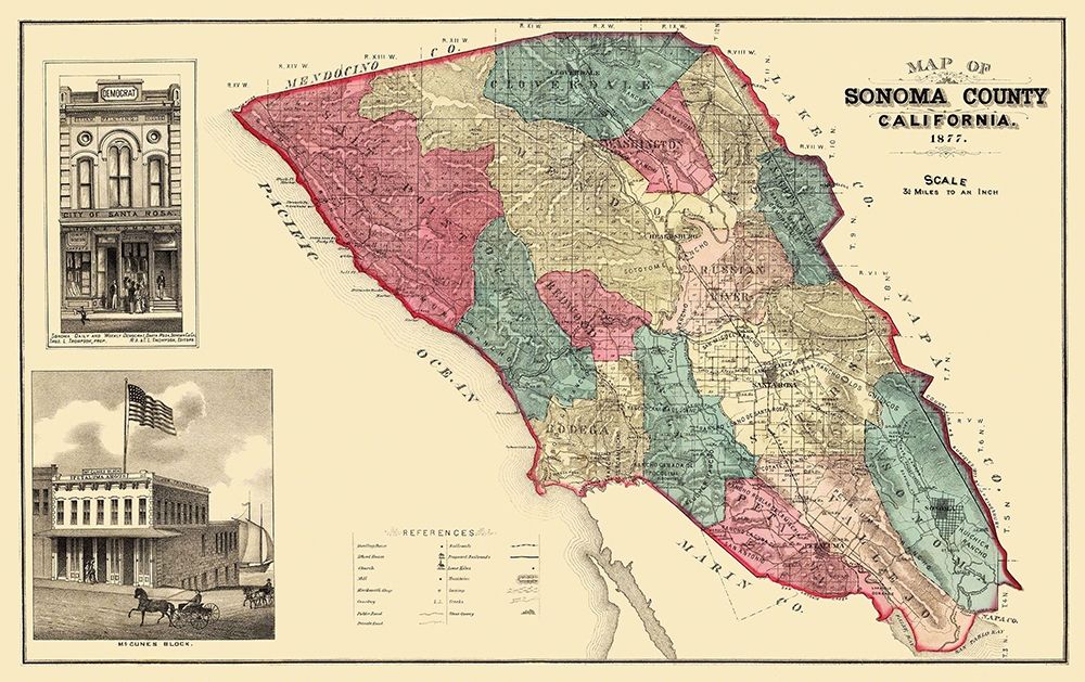 Sonoma  Santa Rosa California - Thompson 1877