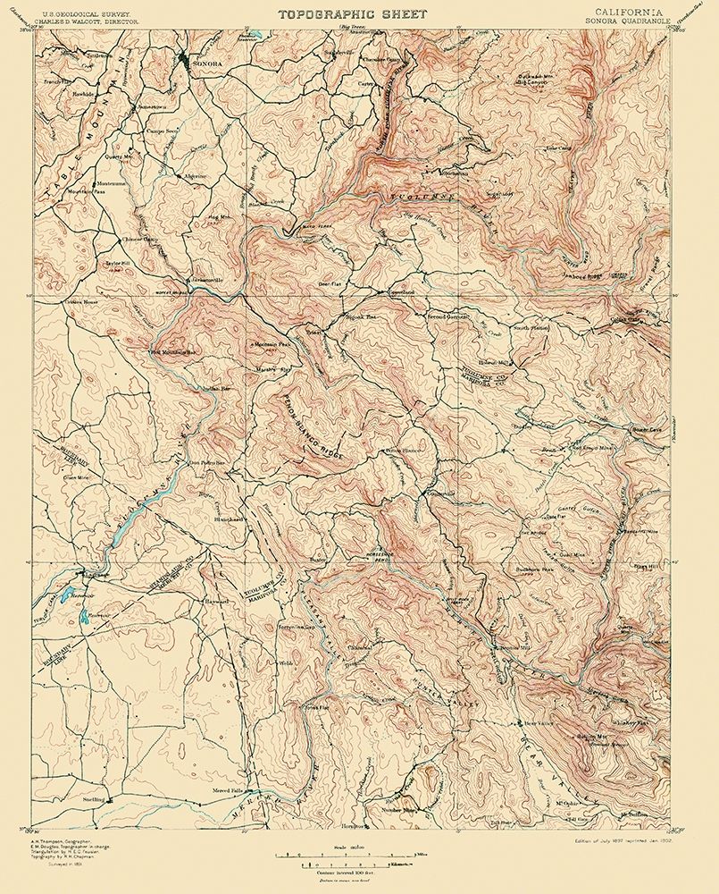 Sonora California Quad - USGS 1897