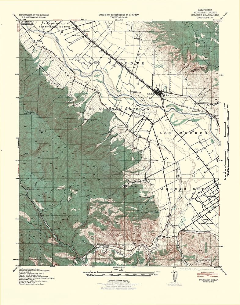 Soledad California Quad - USGS 1940