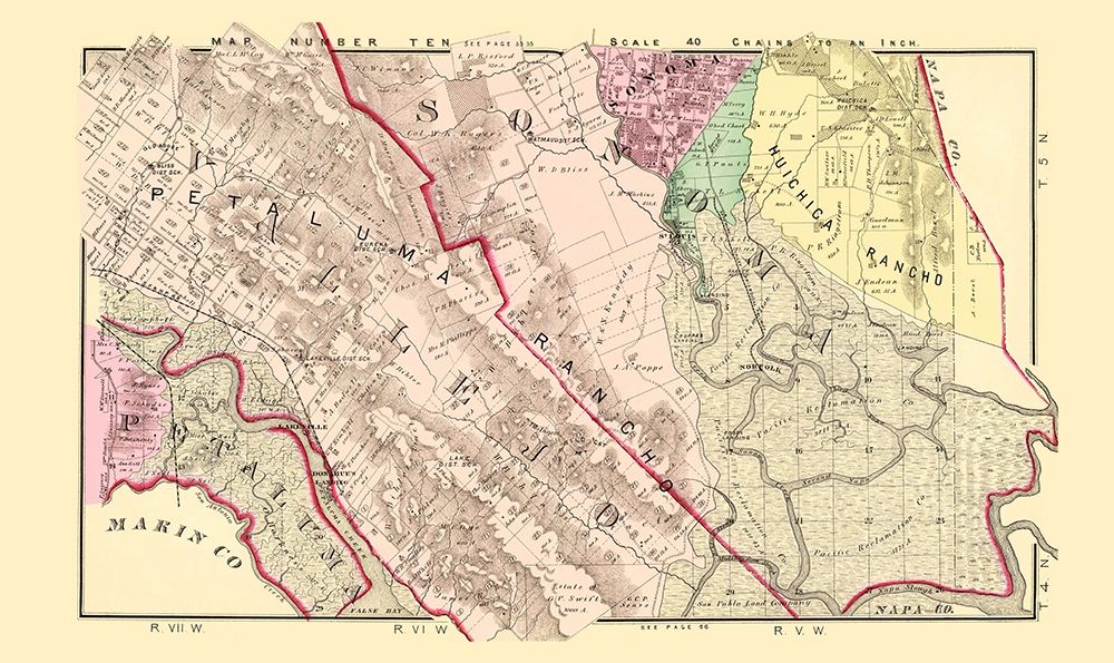 Sonoma  South California Landowner - Thompson 1877