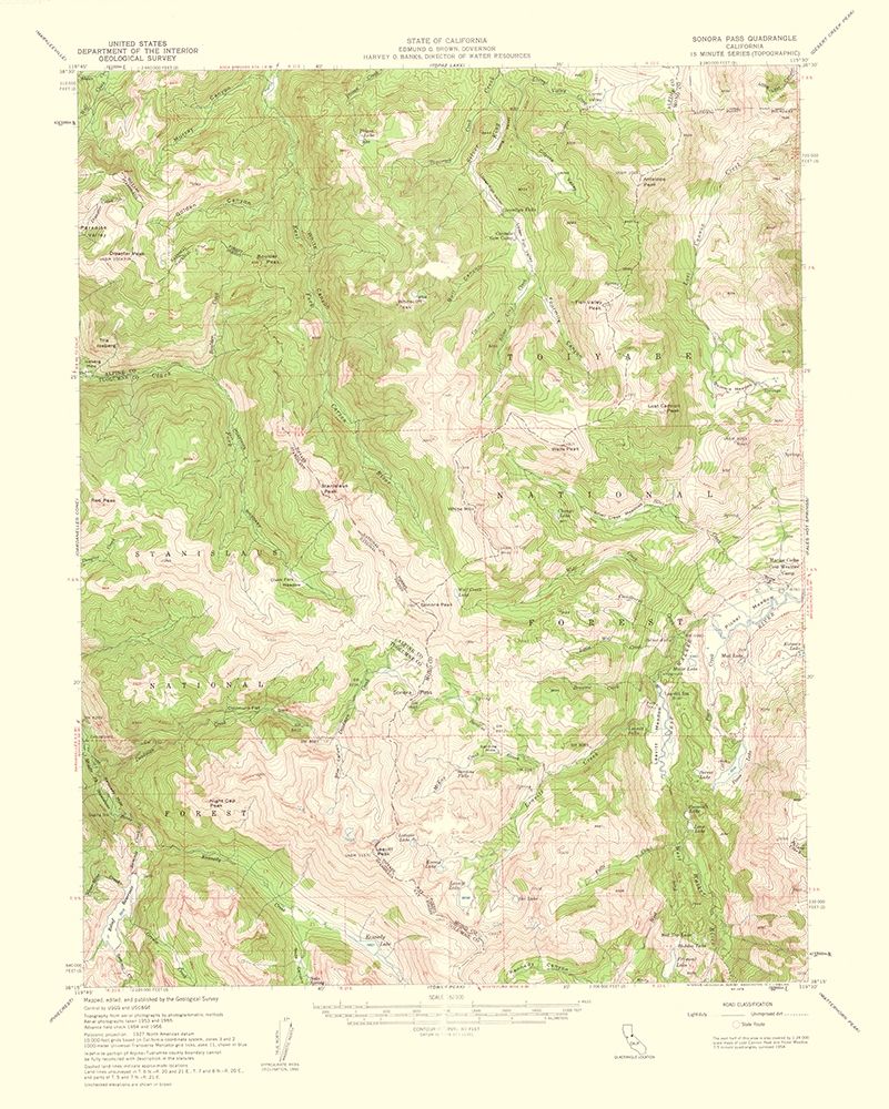 Sonora Pass California Quad - USGS 1961