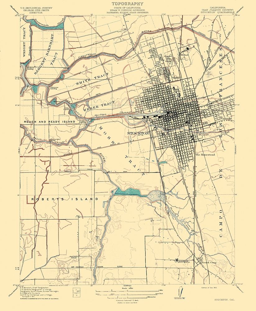 Stockton California Quad - USGS 1913