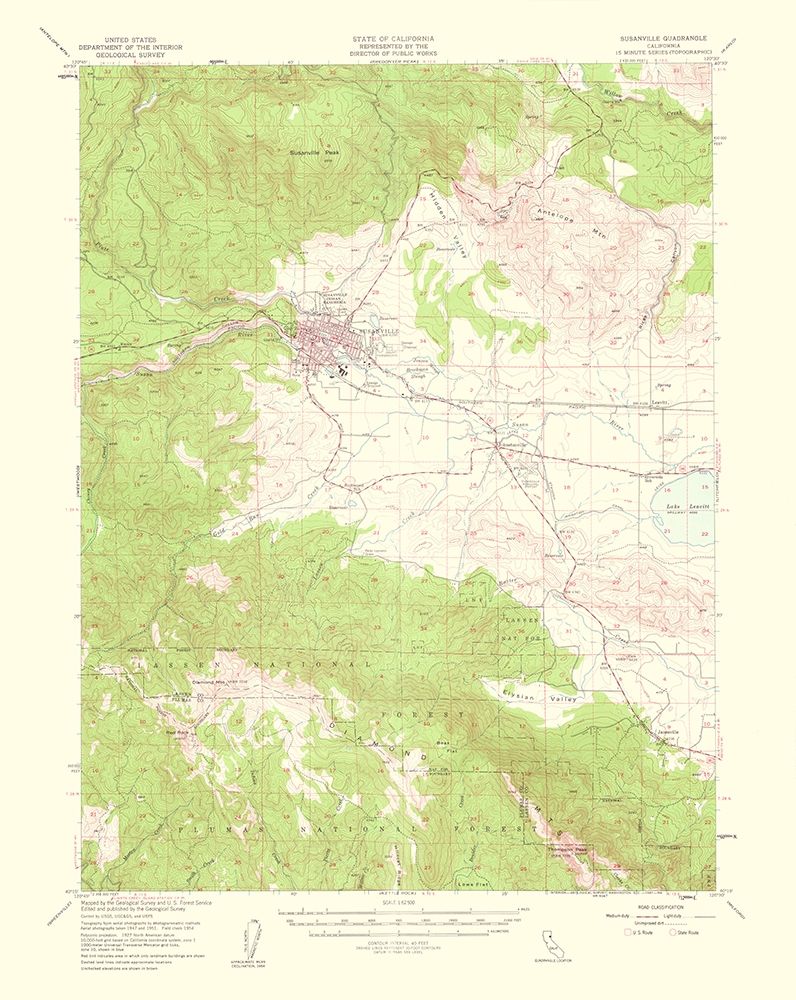 Susanville California Quad - USGS 1954