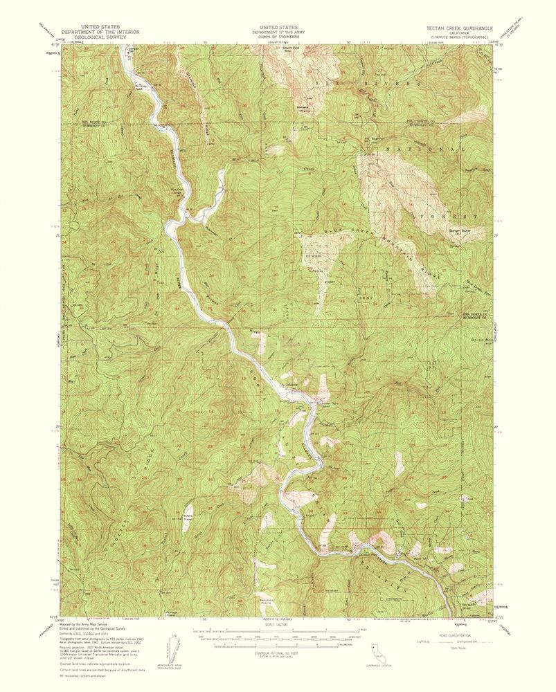Tactah Creek California Quad - USGS 1961