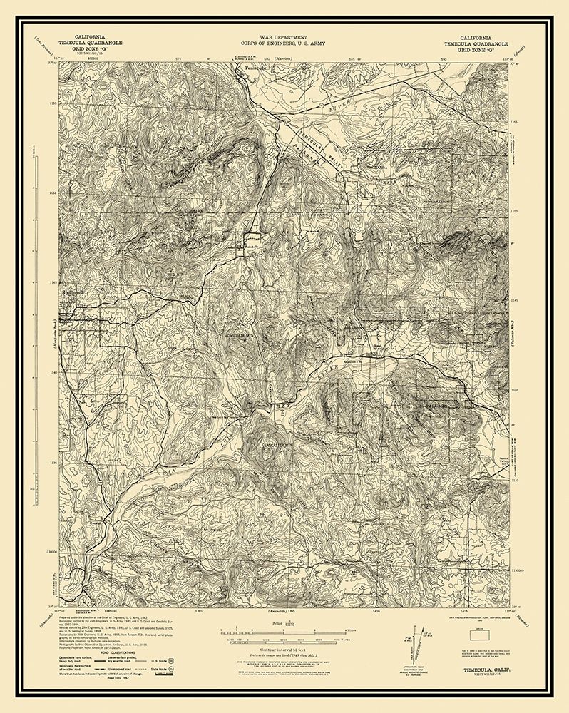 Temecula California Quad - USGS 1942