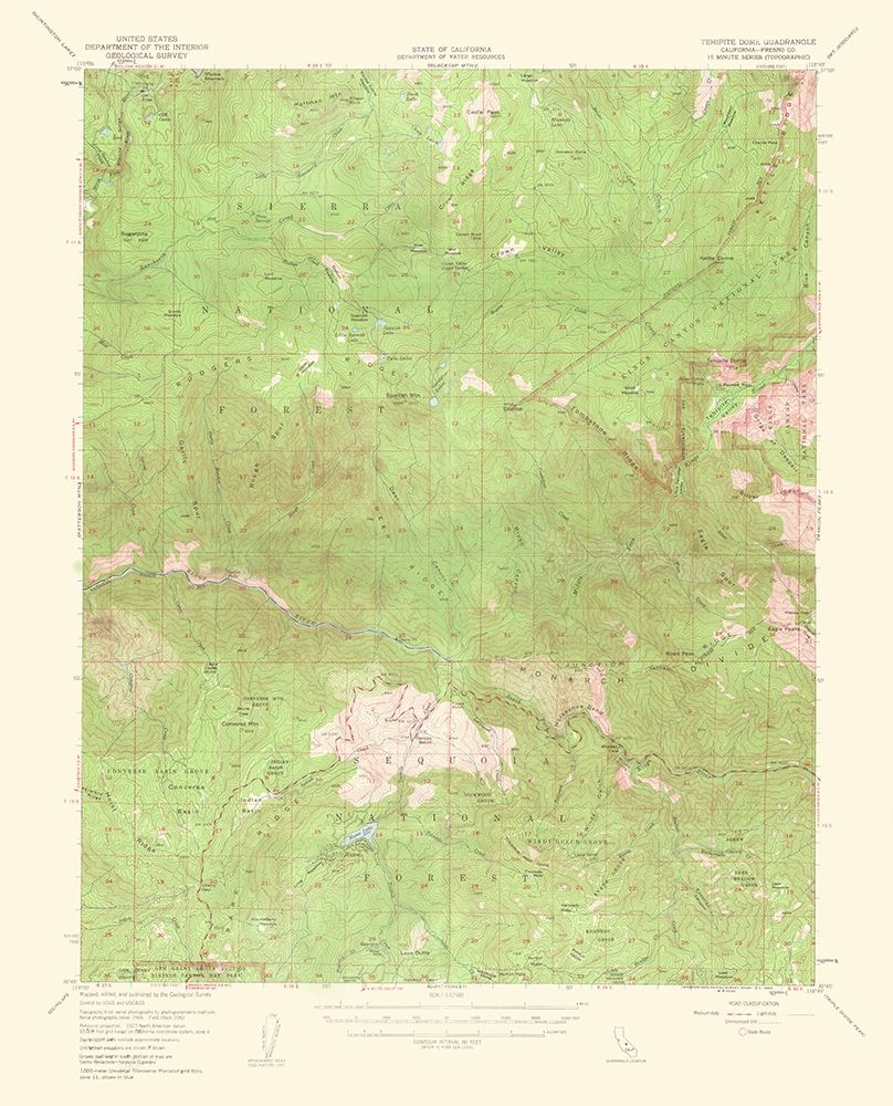 Tehipite Dome California Quad - USGS 1952