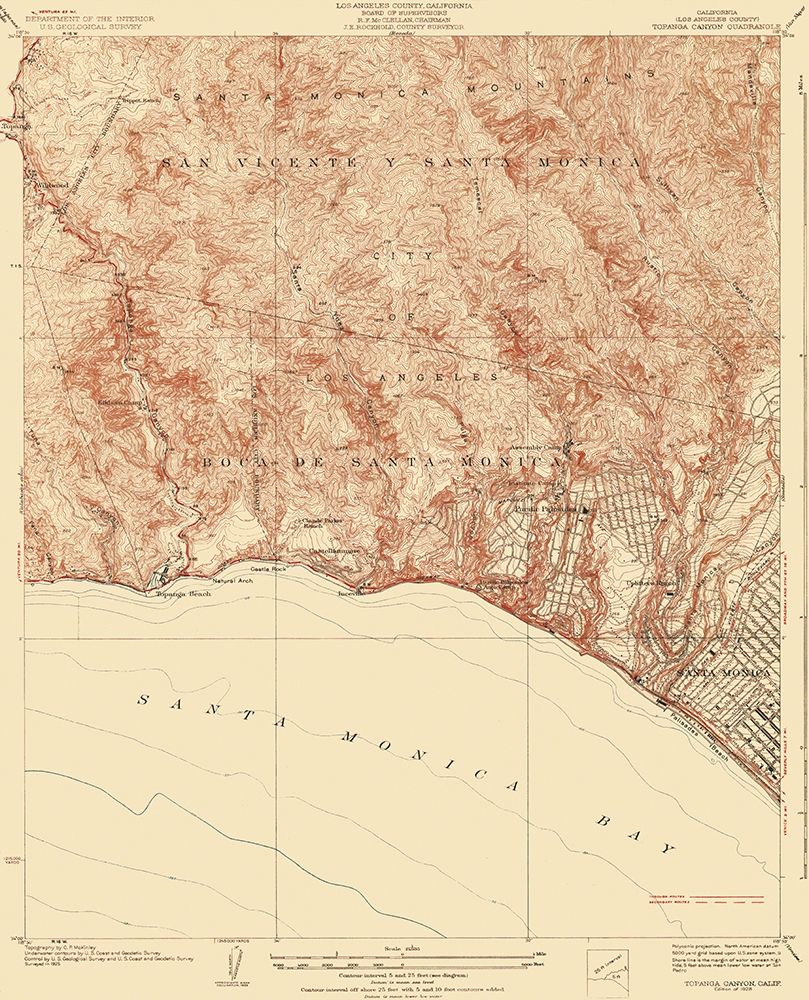Topanga Canyon California Quad - USGS 1928