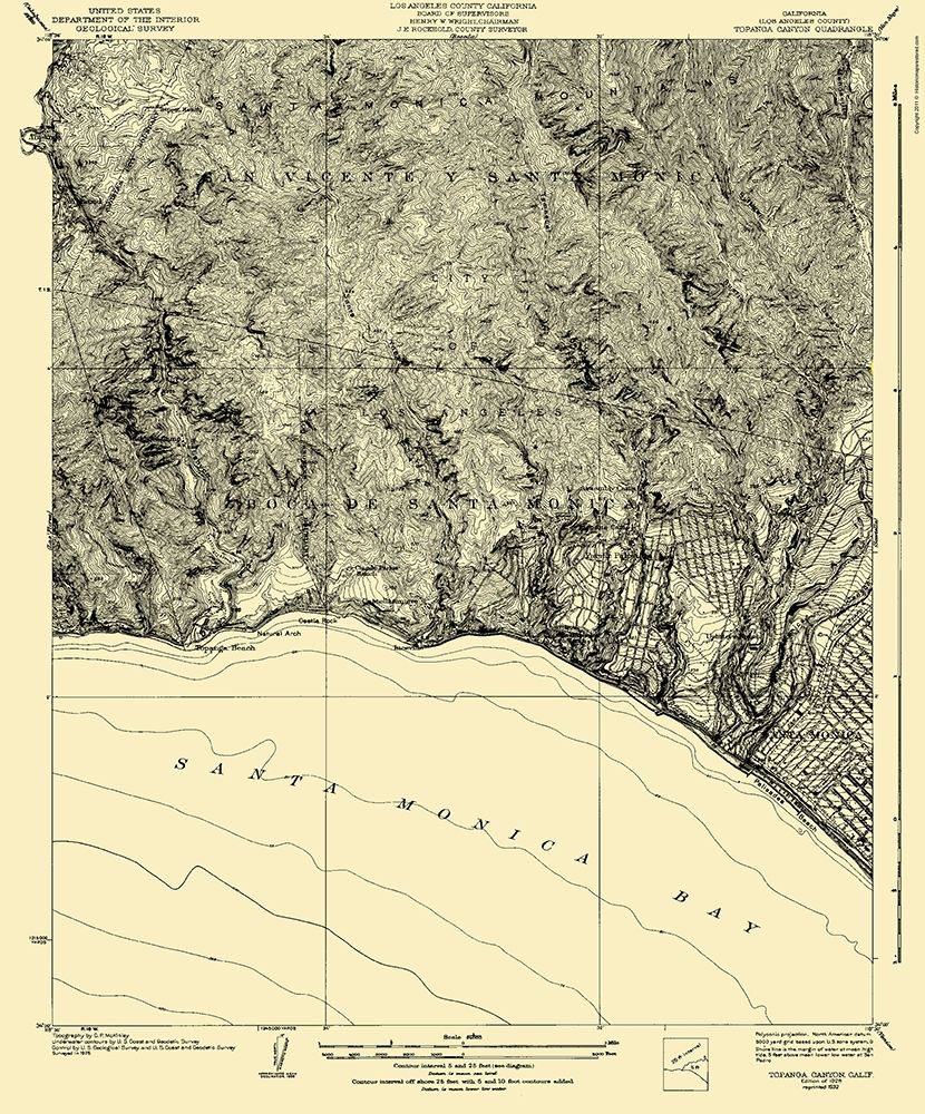 Topanga Canyon California Quad - USGS 1926
