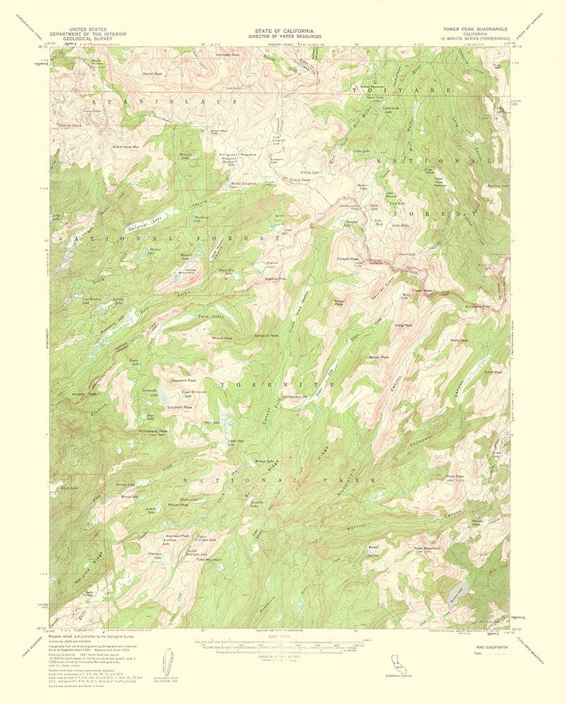 Tower Peak California Quad - USGS 1956
