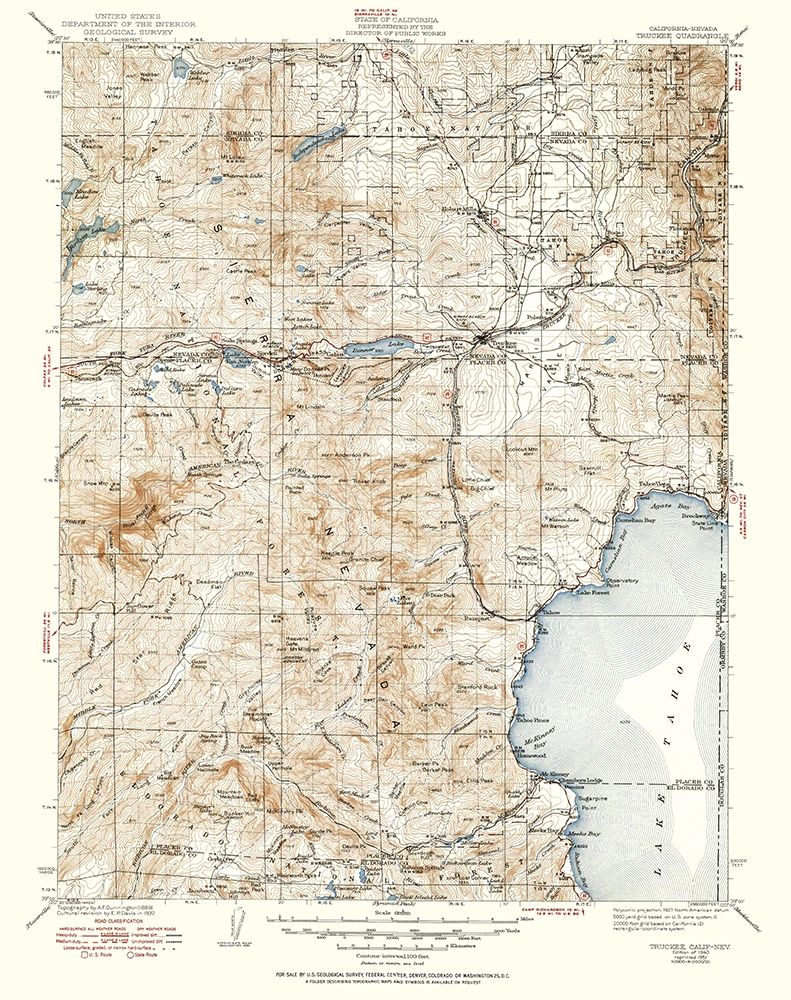 Truckee California Quad - USGS 1940