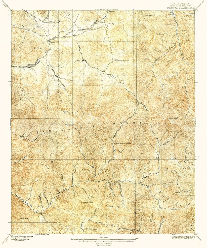 Tujunga California Quad - USGS 1897
