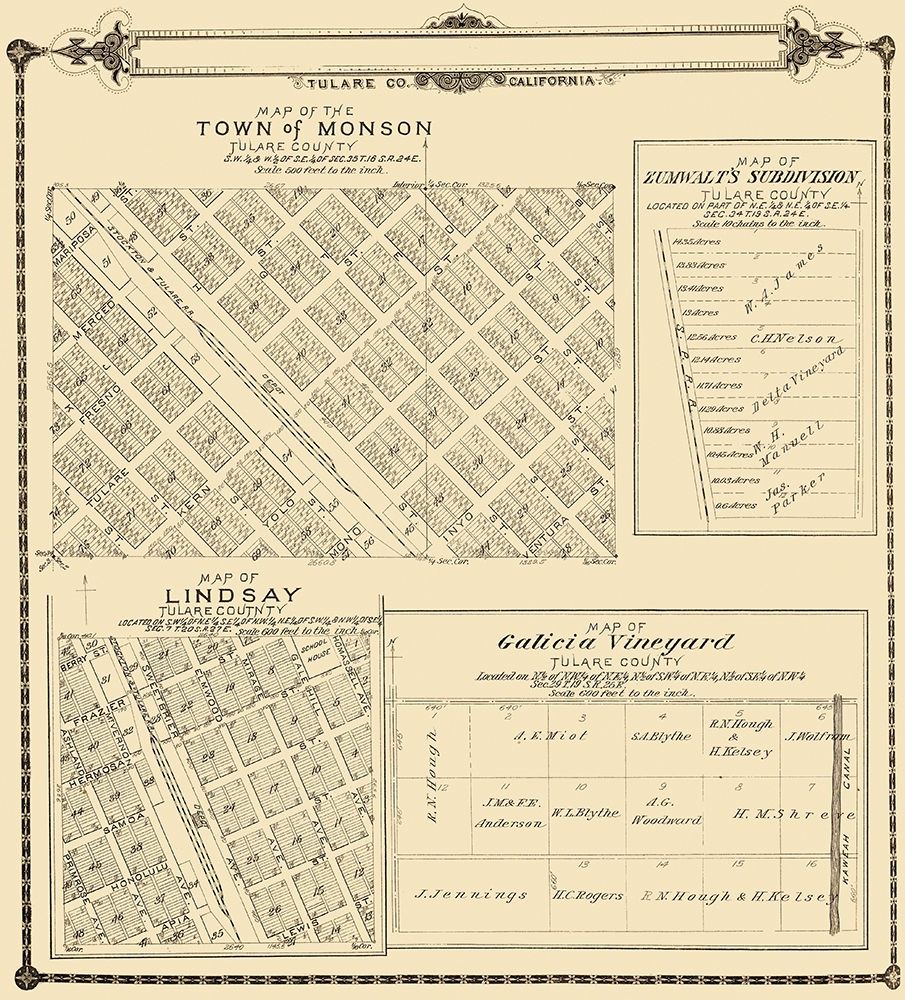 Lindsay, Monson California - Thomas 1892