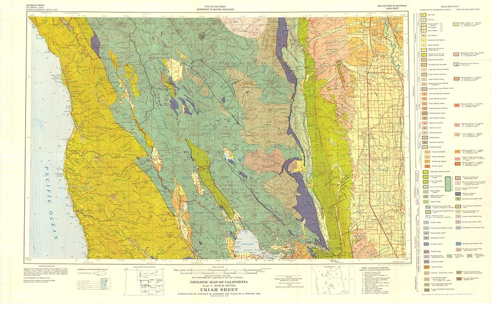 Ukiah Sheet California Mines - Jennings 1957