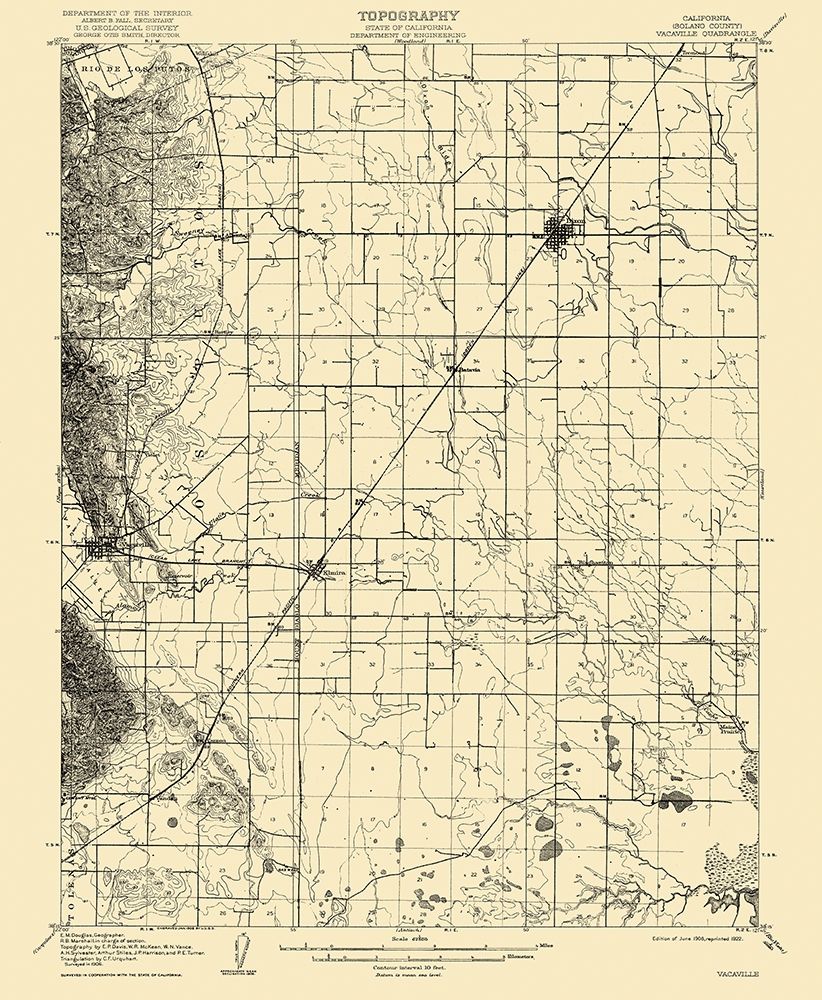 Vacaville California Quad - USGS 1908