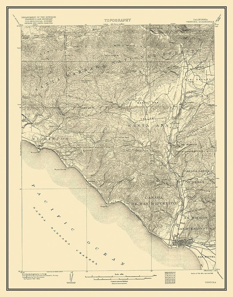 Ventura California Quad - USGS 1904