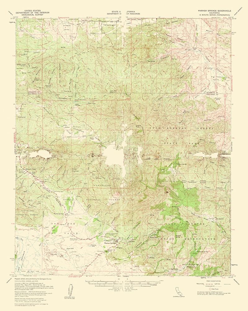 Warner Springs California Quad - USGS 1961