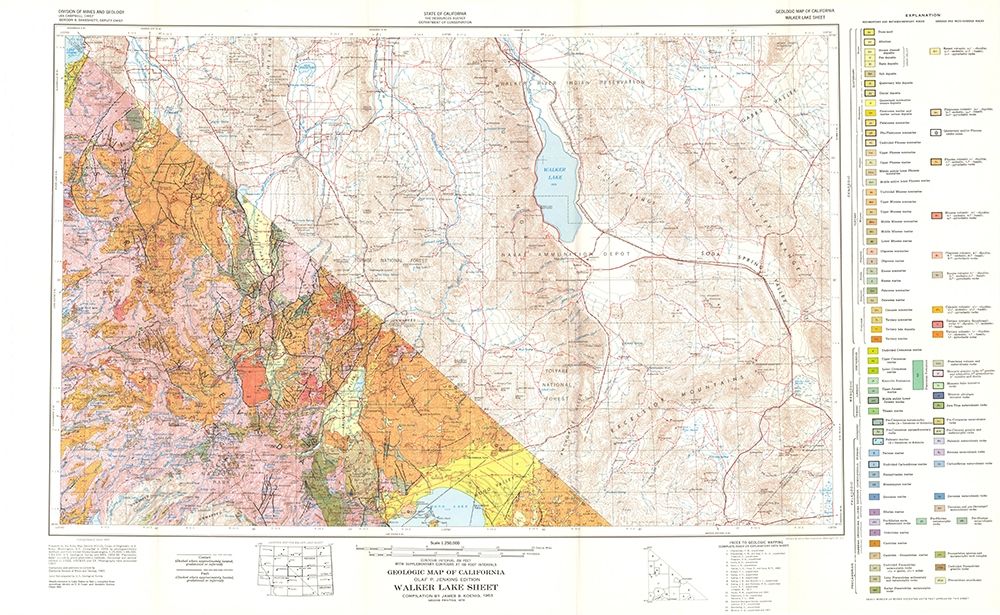 Walker Lake Sheet California Mines - Koenig 1959