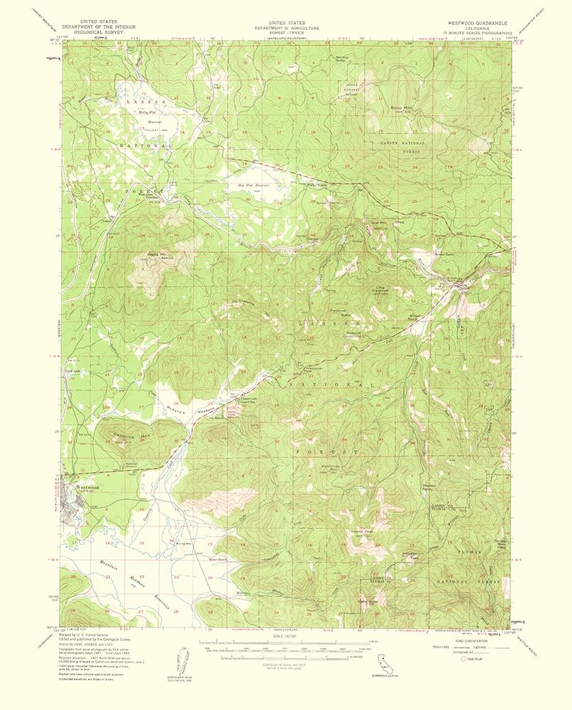 Westwood California Quad - USGS 1956