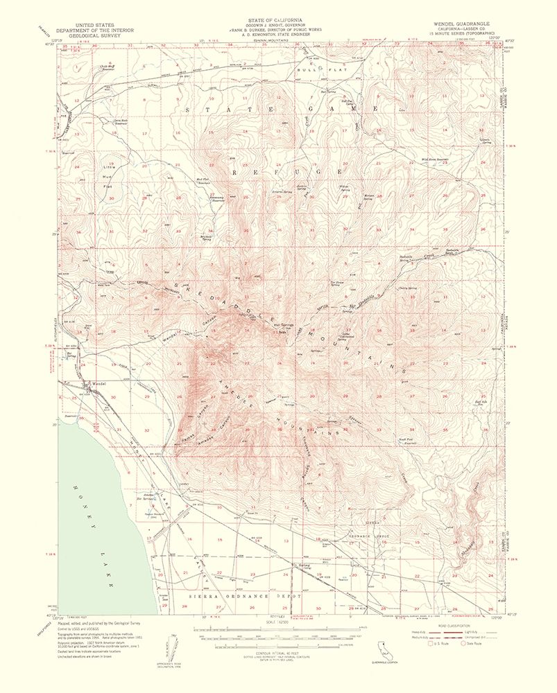 Wendel California Quad - USGS 1954