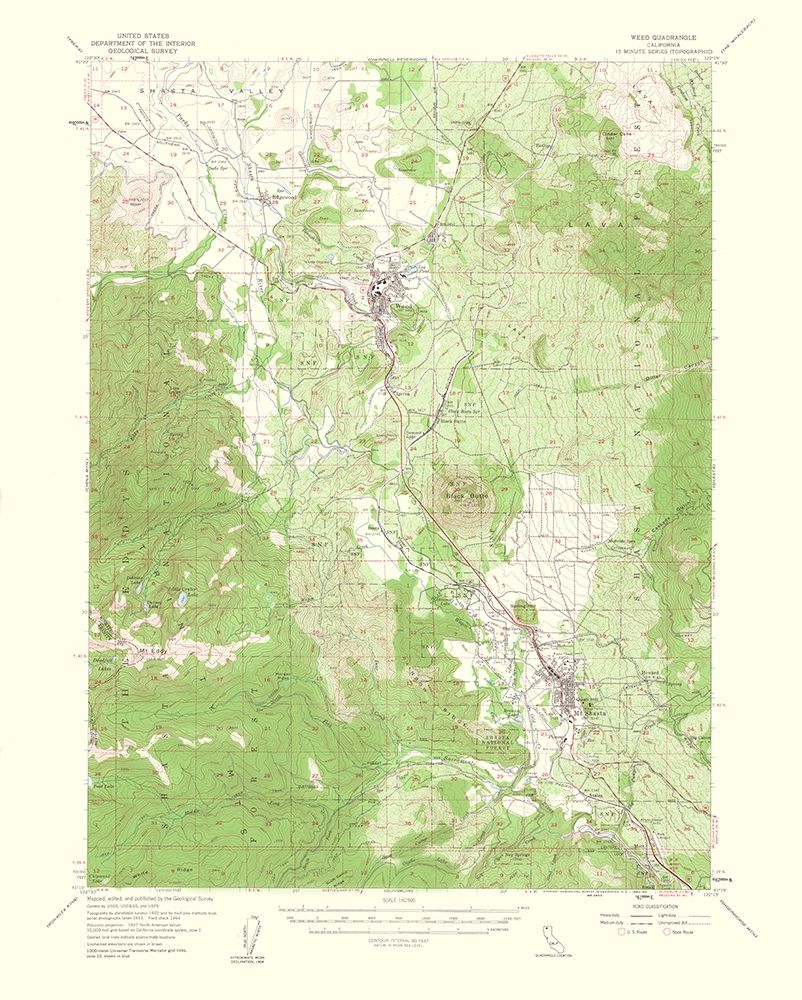 Weed California Quad - USGS 1954