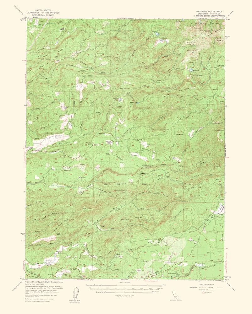 Whitmore California Quad - USGS 1956