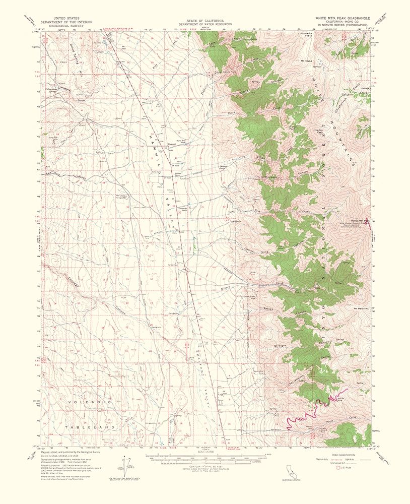 White Mountain Peak California Quad - USGS 1956