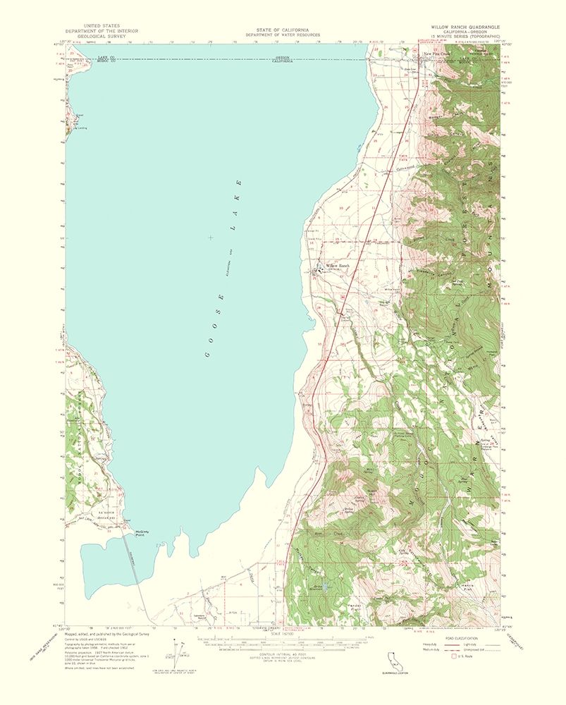 Willow Ranch California Oregon Quad - USGS 1956