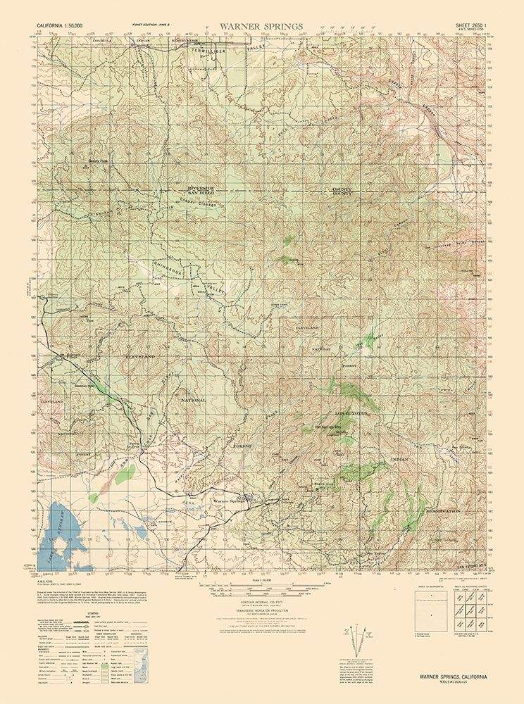 Warner Springs Sheet - US Army 1942