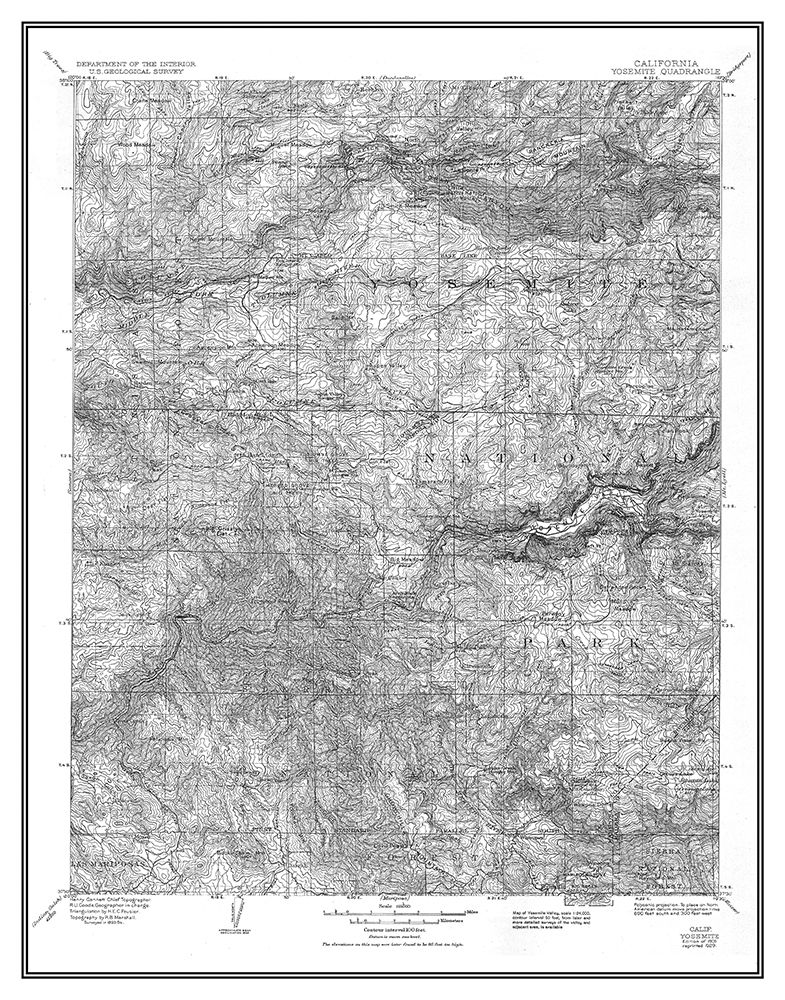 Yosemite California Quad - USGS 1909