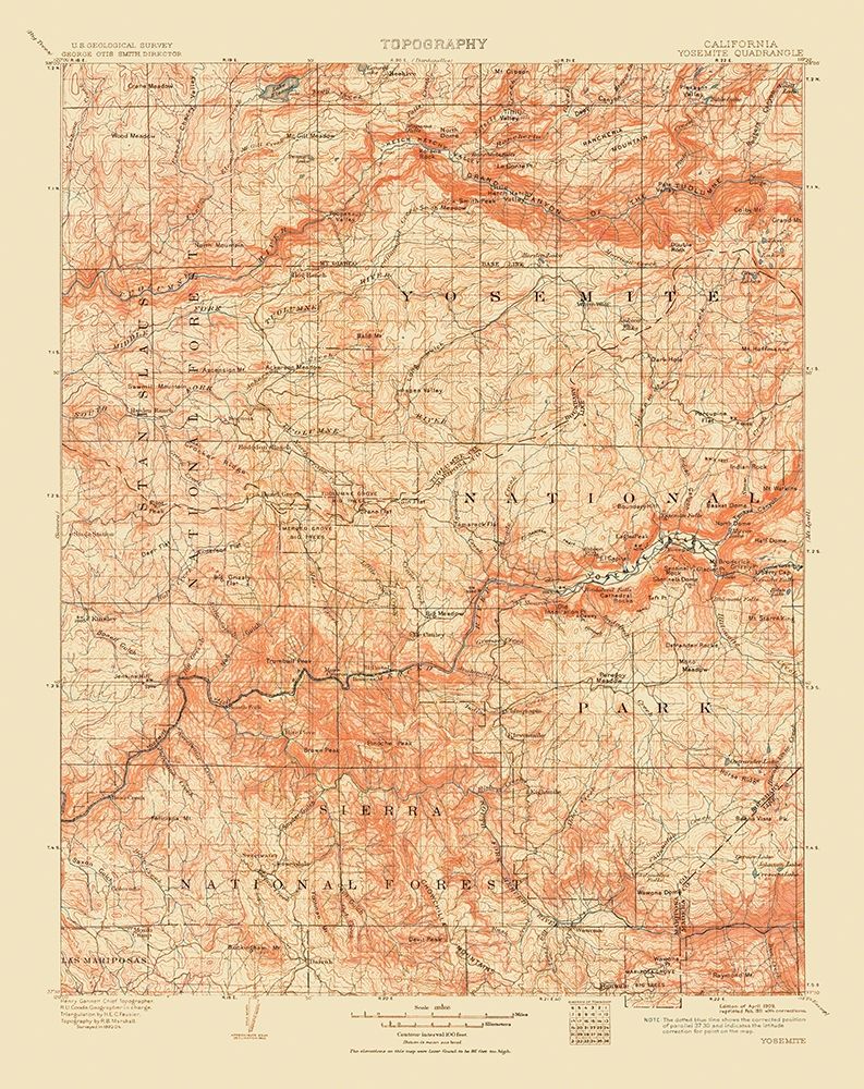 Yosemite California Quad - USGS 1911