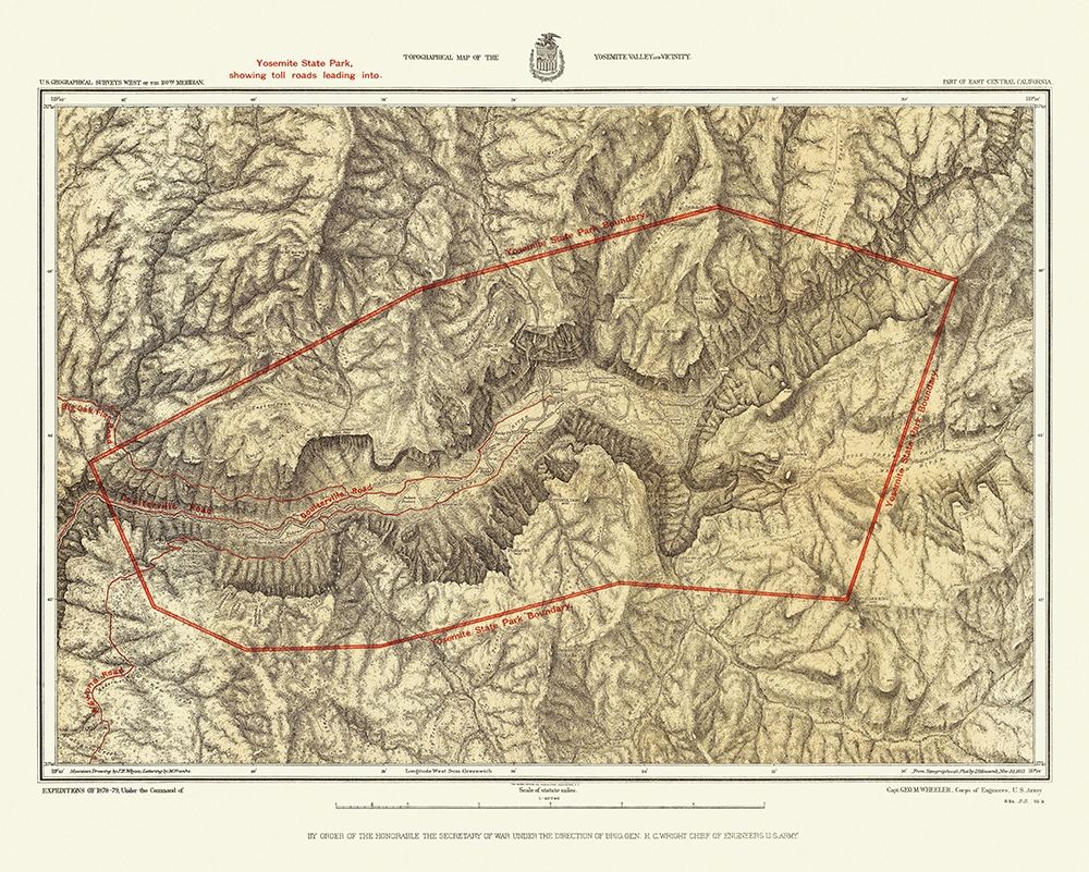 Yosemite California Quad - USGS 1879